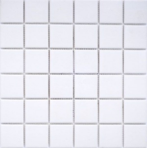 Фарфоровая противоскользящая мозаика 5x5 см, белый