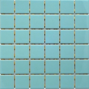 Фарфоровая мозаика 5x5 см, голубая вода
