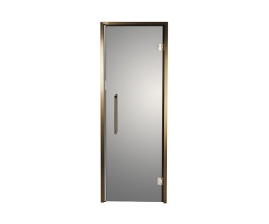 Дверь стеклянная — графит, бронзовый профиль, 9х21 (880*2090)
