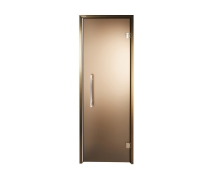 Дверь стеклянная — матированная бронза, бронзовый профиль, 9х21 (880*2090)